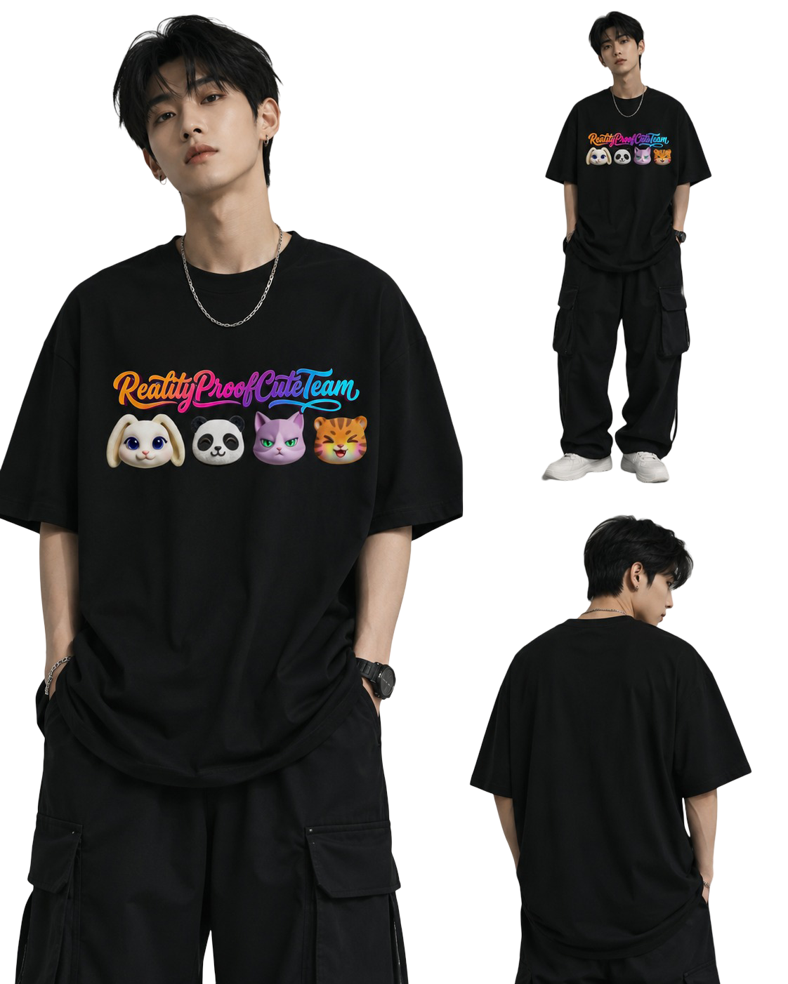 Men's Oversized Monochrome T-Shirt