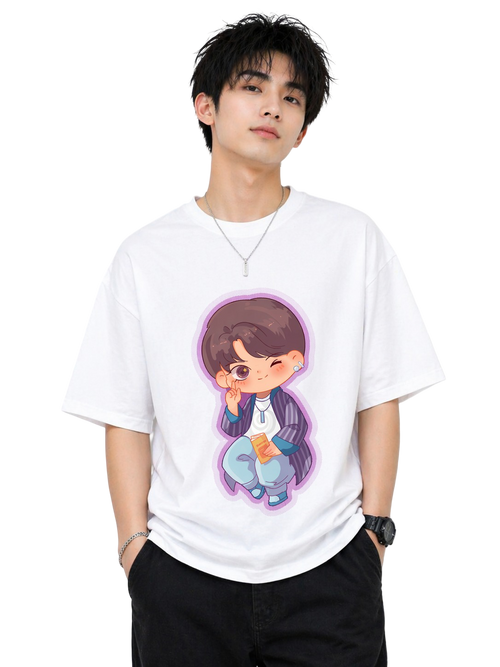 Men's Oversized T-Shirt — Classic B&W