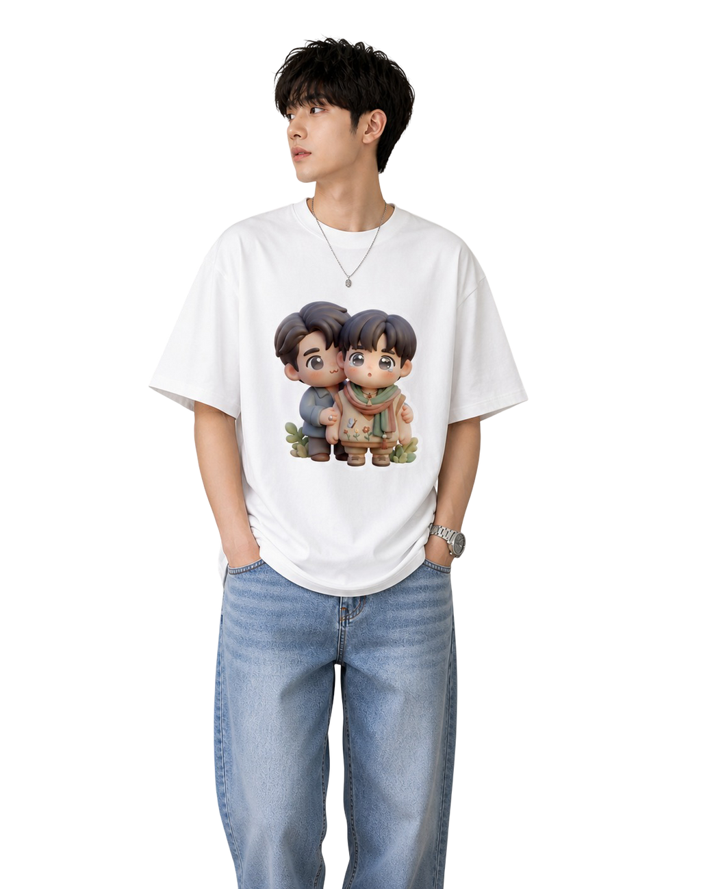Men's Oversized T-Shirt — Signature B&W