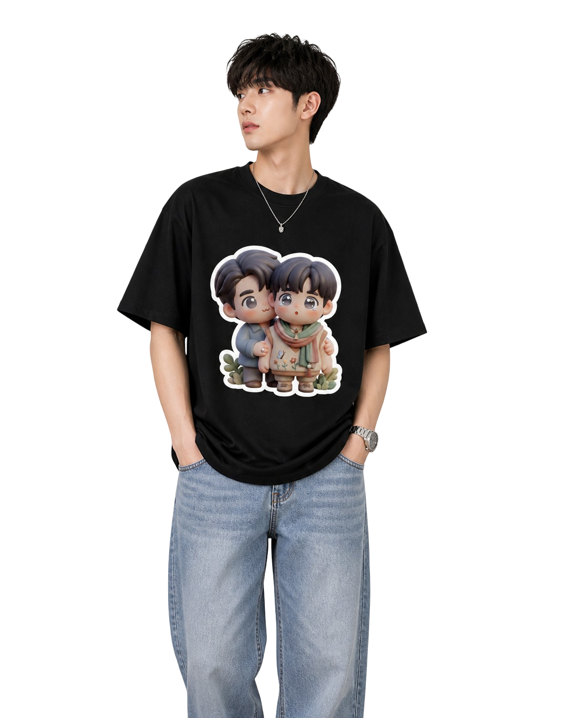 Men's Oversized T-Shirt — Signature B&W