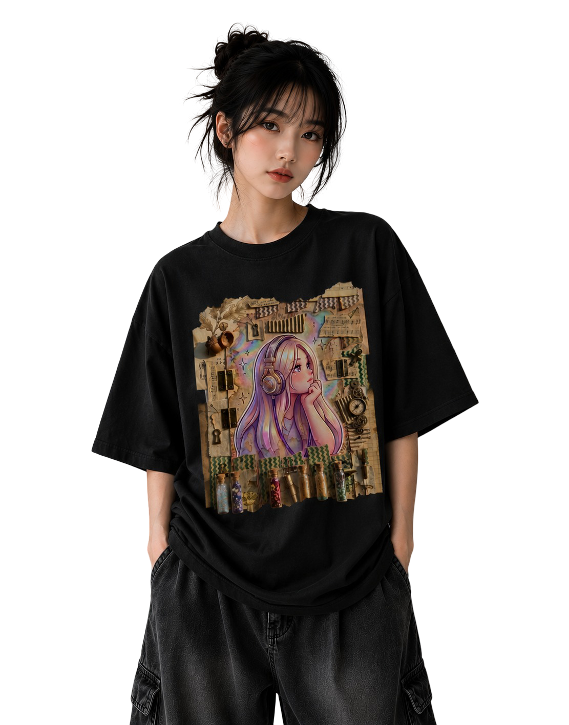 Women's Oversized T-Shirt — Shadow Black
