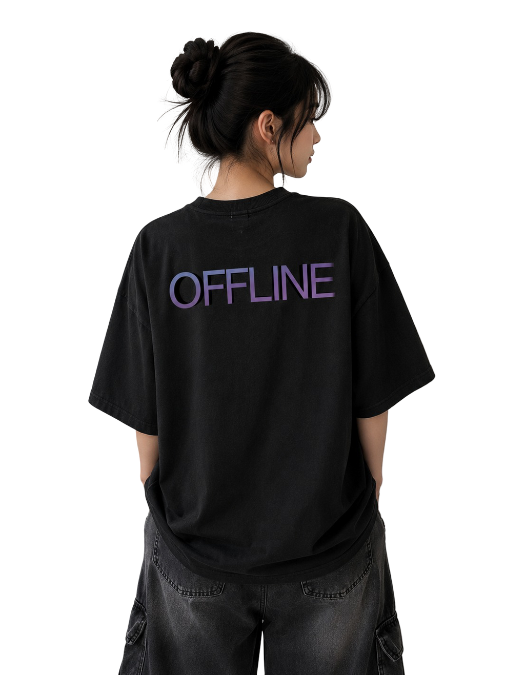 Women's Oversized T-Shirt — Shadow Black