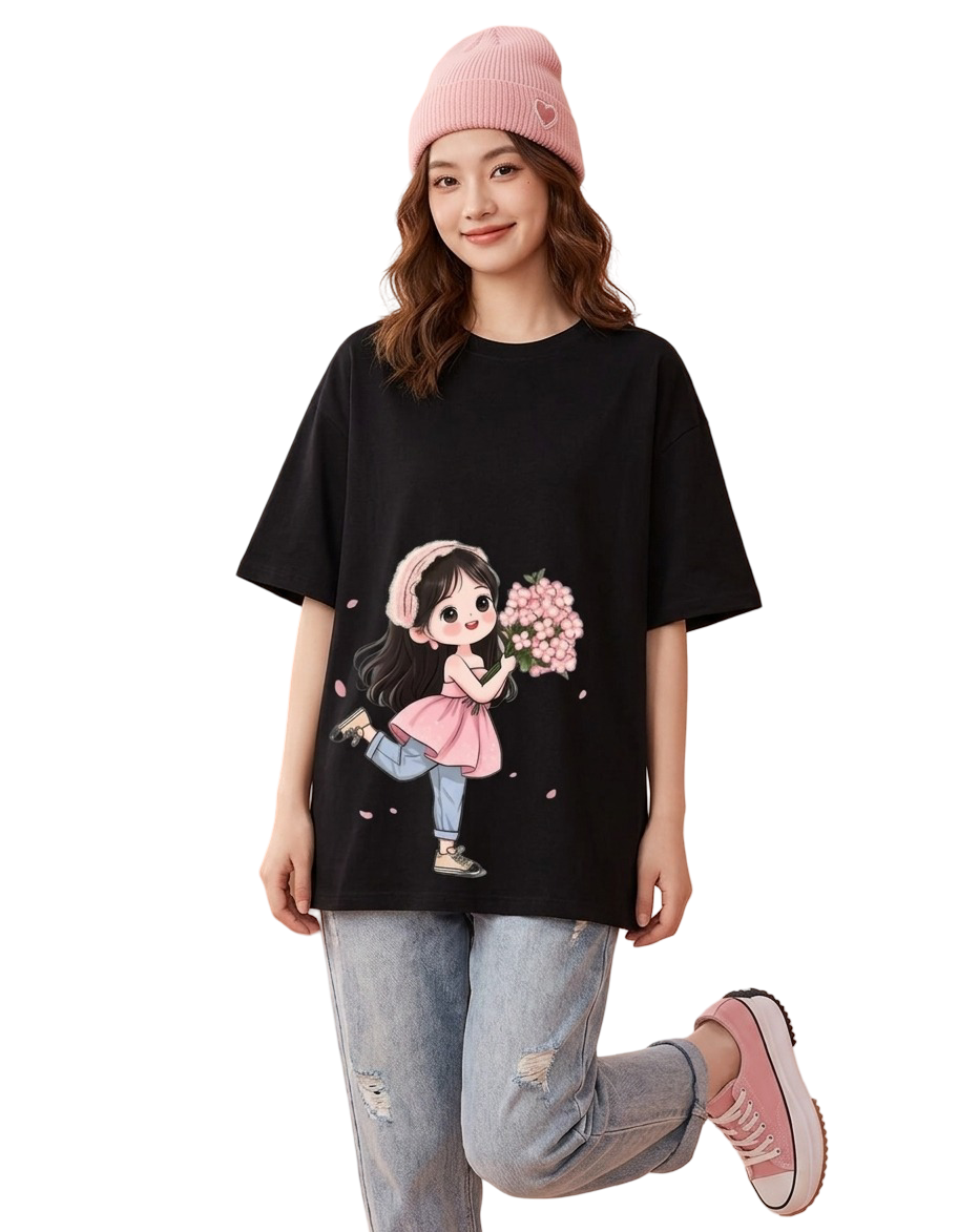 Women's Oversized T-Shirt — Editorial Black
