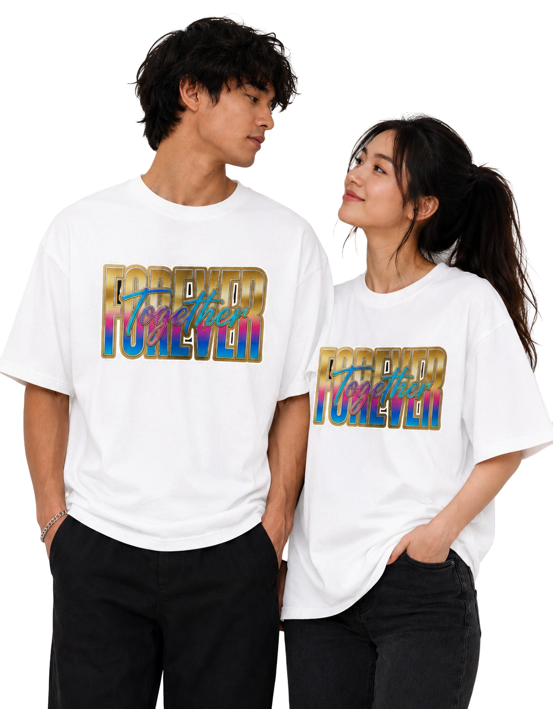 Unisex Oversized T-Shirts Couple — Unisex Set