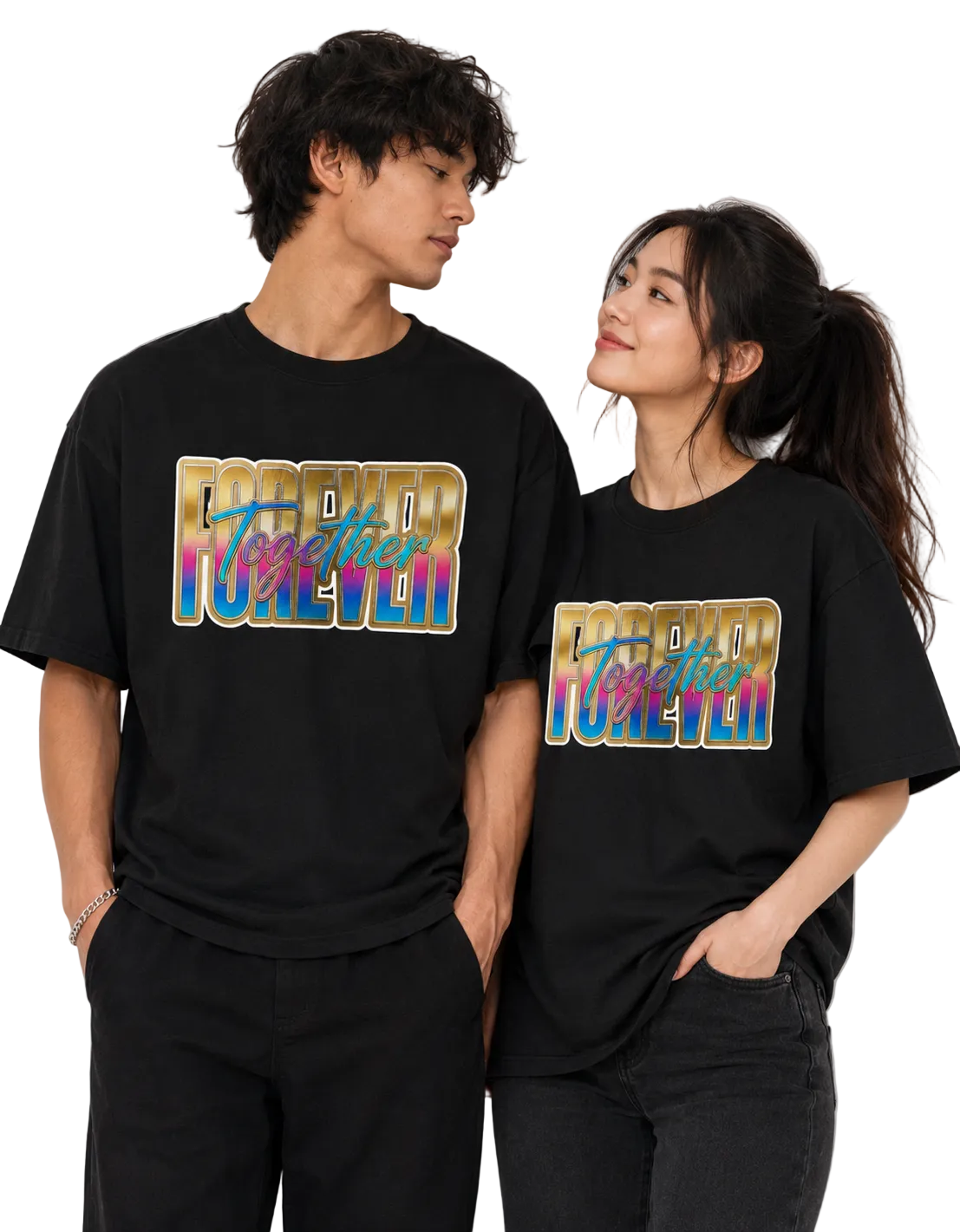 Unisex Oversized T-Shirts Couple — Unisex Set